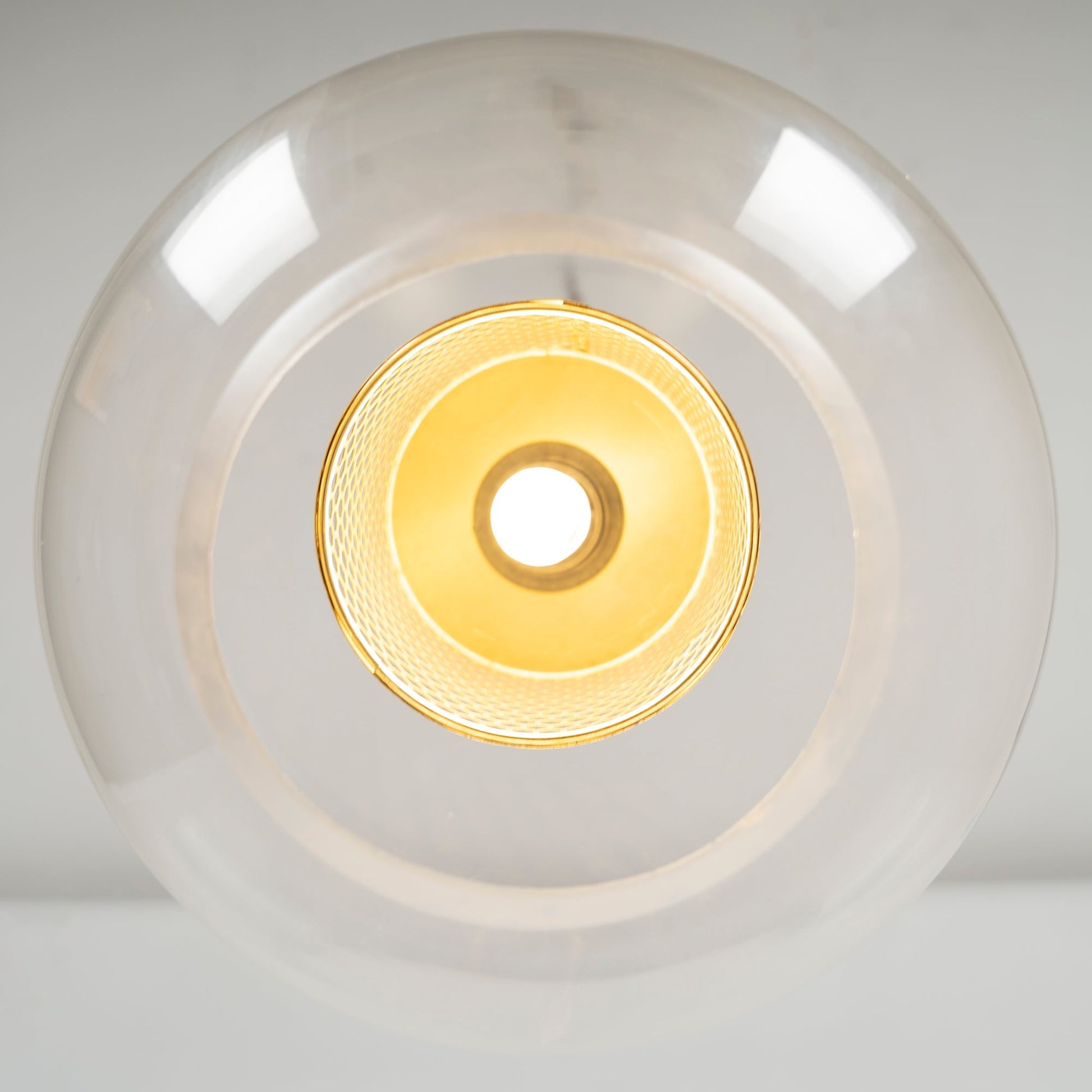 Chiswick Glass Pendant Light | Midcentury Style | Clear & Amber Glass, Copper/Silver/Black