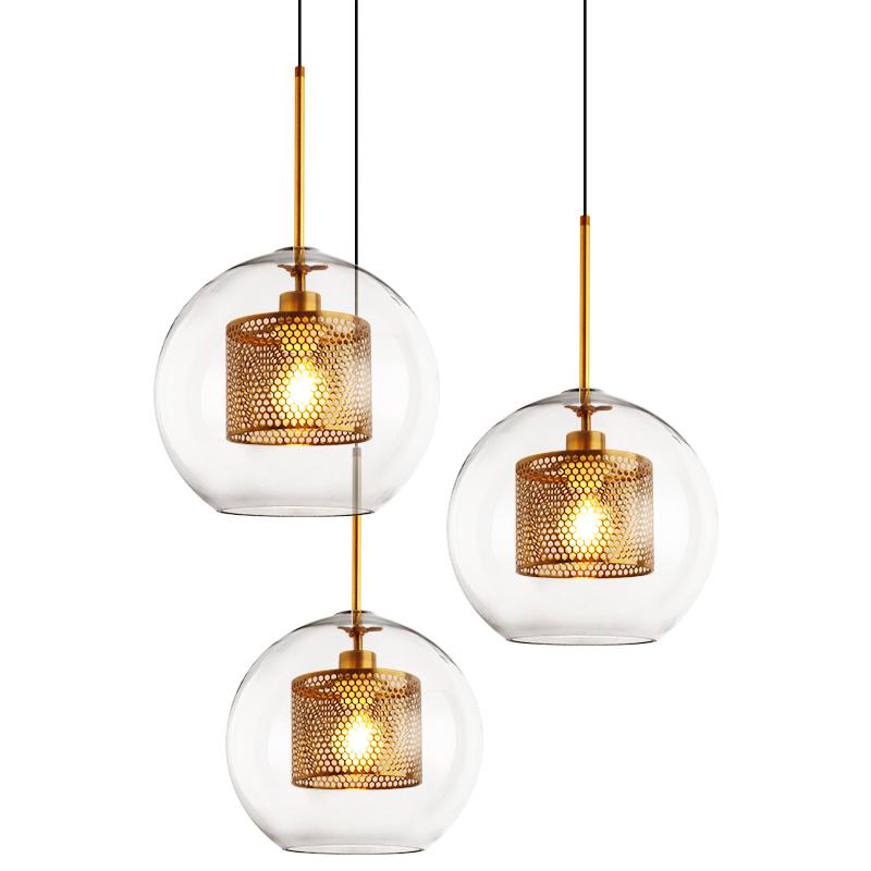 Chiswick Glass Pendant Light | Midcentury Style | Clear & Amber Glass, Copper/Silver/Black