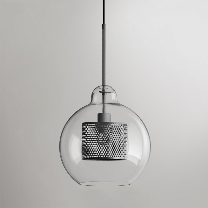 Chiswick Glass Pendant Light | Midcentury Style | Clear & Amber Glass, Copper/Silver/Black