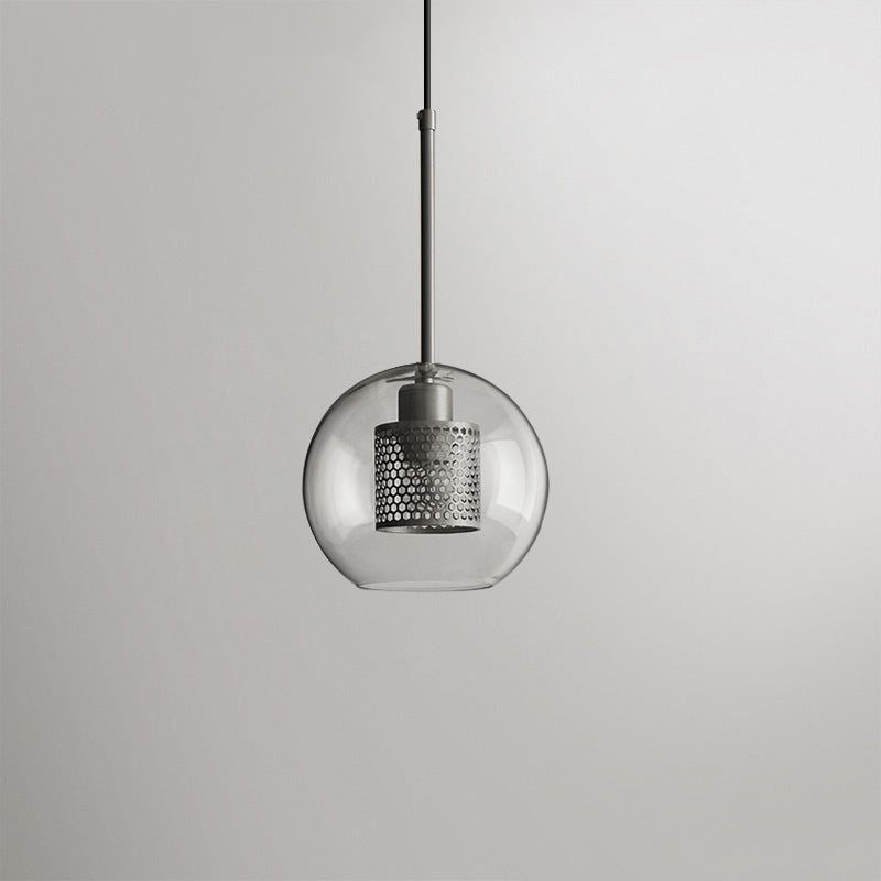 Chiswick Glass Pendant Light | Midcentury Style | Clear & Amber Glass, Copper/Silver/Black