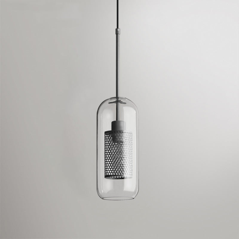 Chiswick Glass Pendant Light | Midcentury Style | Clear & Amber Glass, Copper/Silver/Black