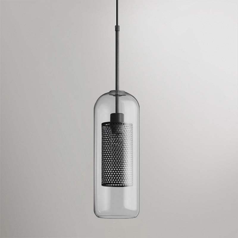 Chiswick Glass Pendant Light | Midcentury Style | Clear & Amber Glass, Copper/Silver/Black