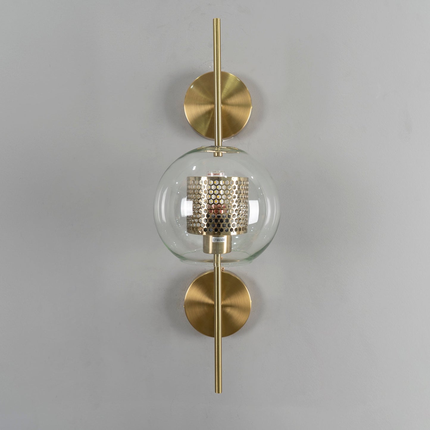 Chiswick Glass Wall Light | Clear Glass & Metal | Set of 2