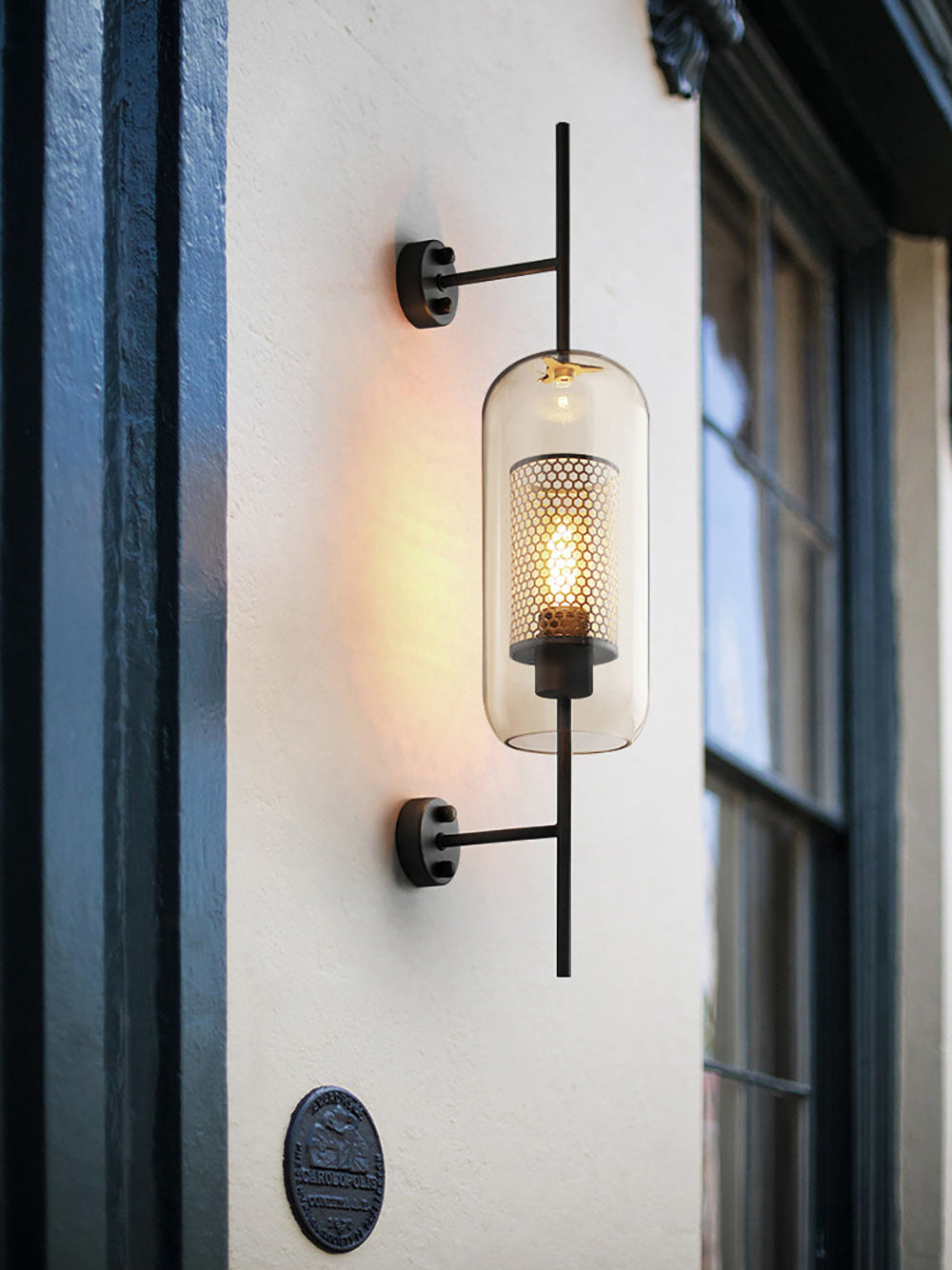 Chiswick Glass Wall Light | Clear Glass & Metal | Set of 2