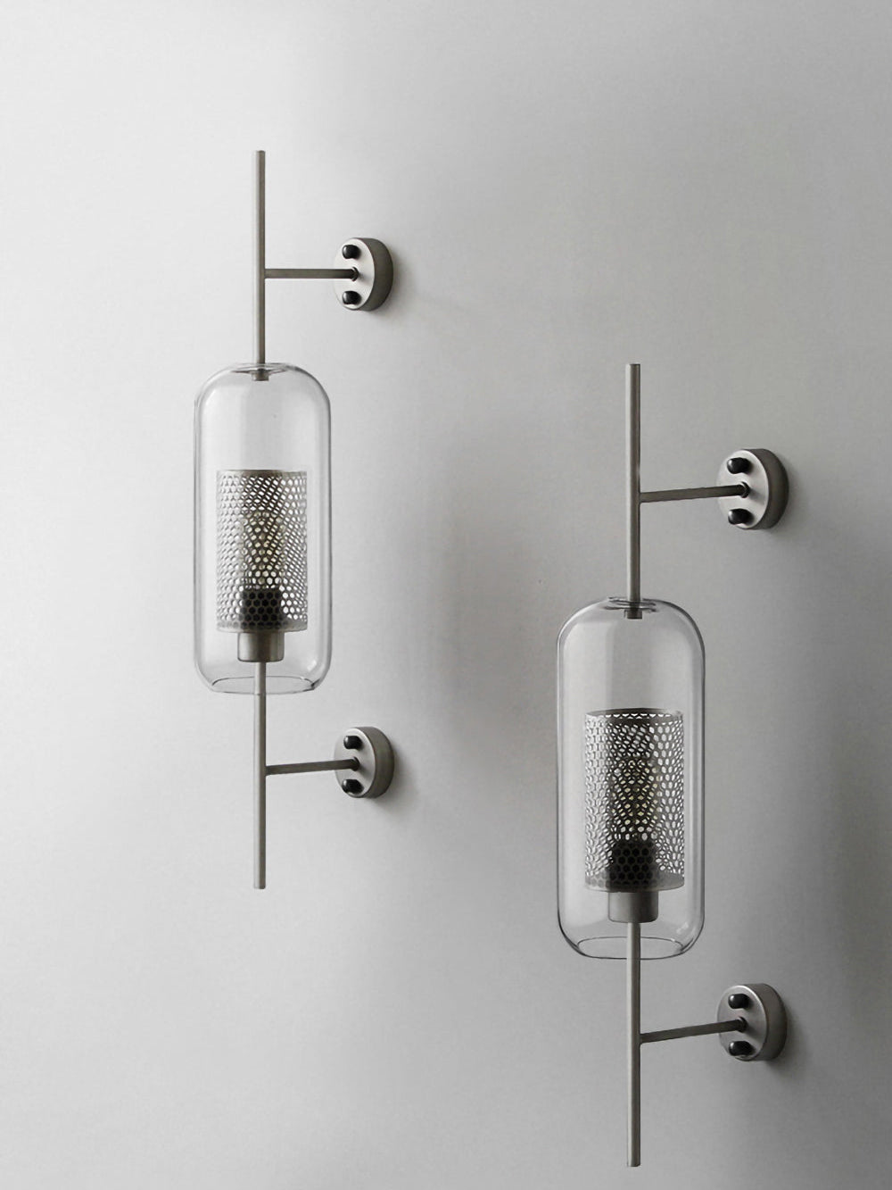 Chiswick Glass Wall Light | Clear Glass & Metal | Set of 2