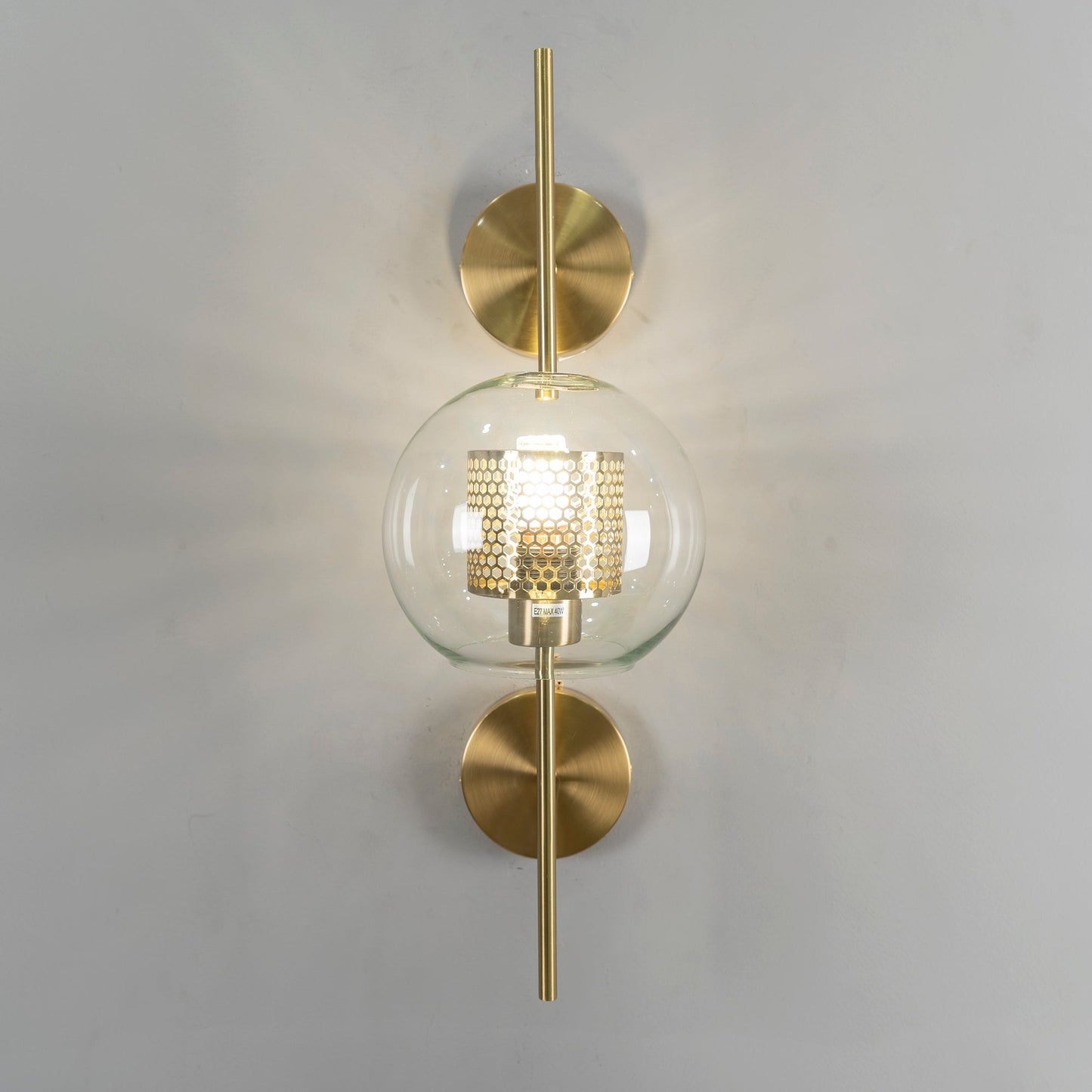 Chiswick Glass Wall Light | Clear Glass & Metal | Set of 2
