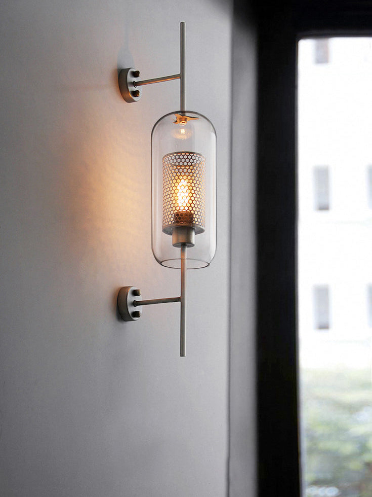 Chiswick Glass Wall Light | Clear Glass & Metal | Set of 2