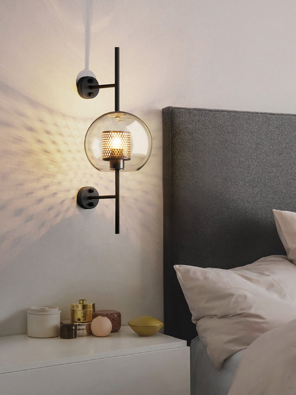 Chiswick Glass Wall Light | Clear Glass & Metal | Set of 2