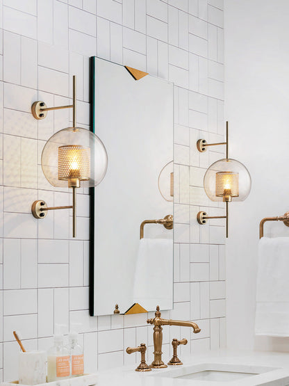 Chiswick Glass Wall Light | Clear Glass & Metal | Set of 2