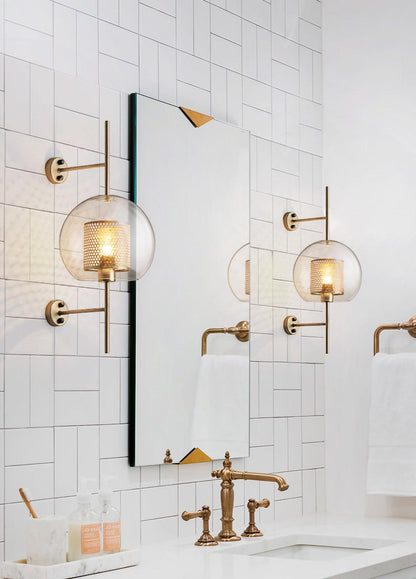Chiswick Glass Wall Light | Clear Glass & Metal | Set of 2