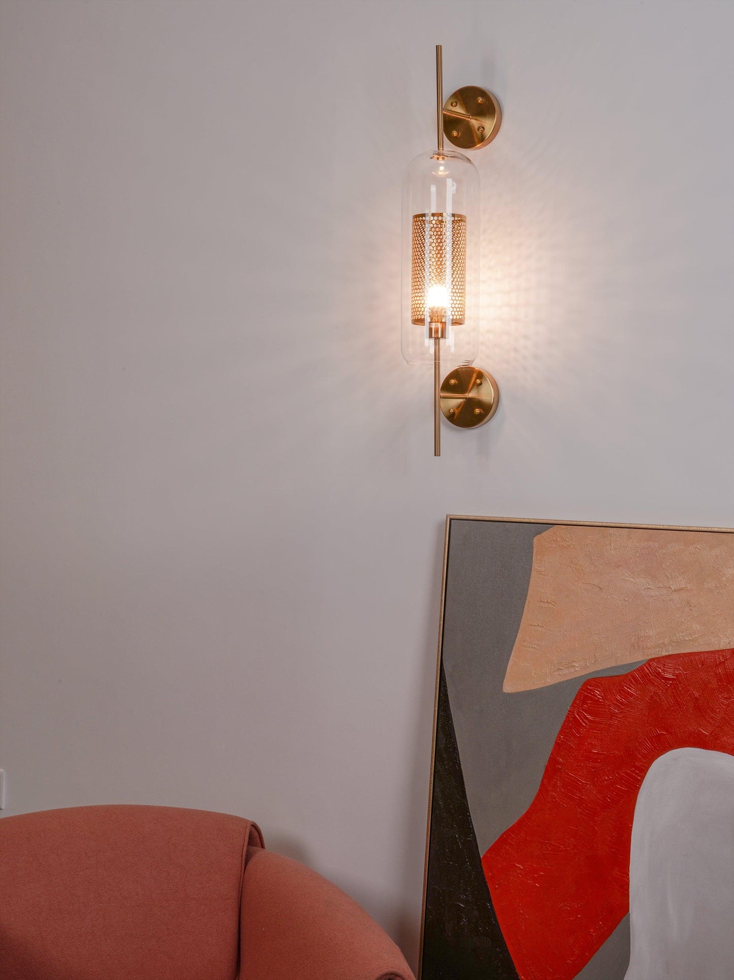 Chiswick Glass Wall Light | Clear Glass & Metal | Set of 2