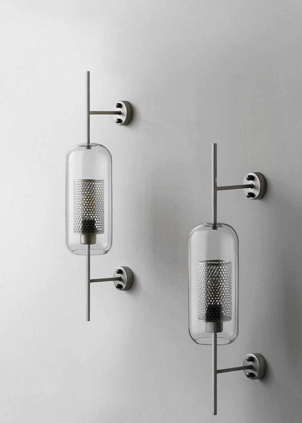 Chiswick Glass Wall Light | Clear Glass & Metal | Set of 2
