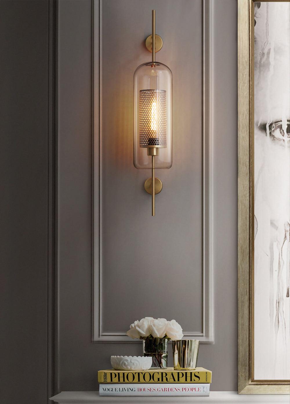 Chiswick Glass Wall Light | Clear Glass & Metal | Set of 2