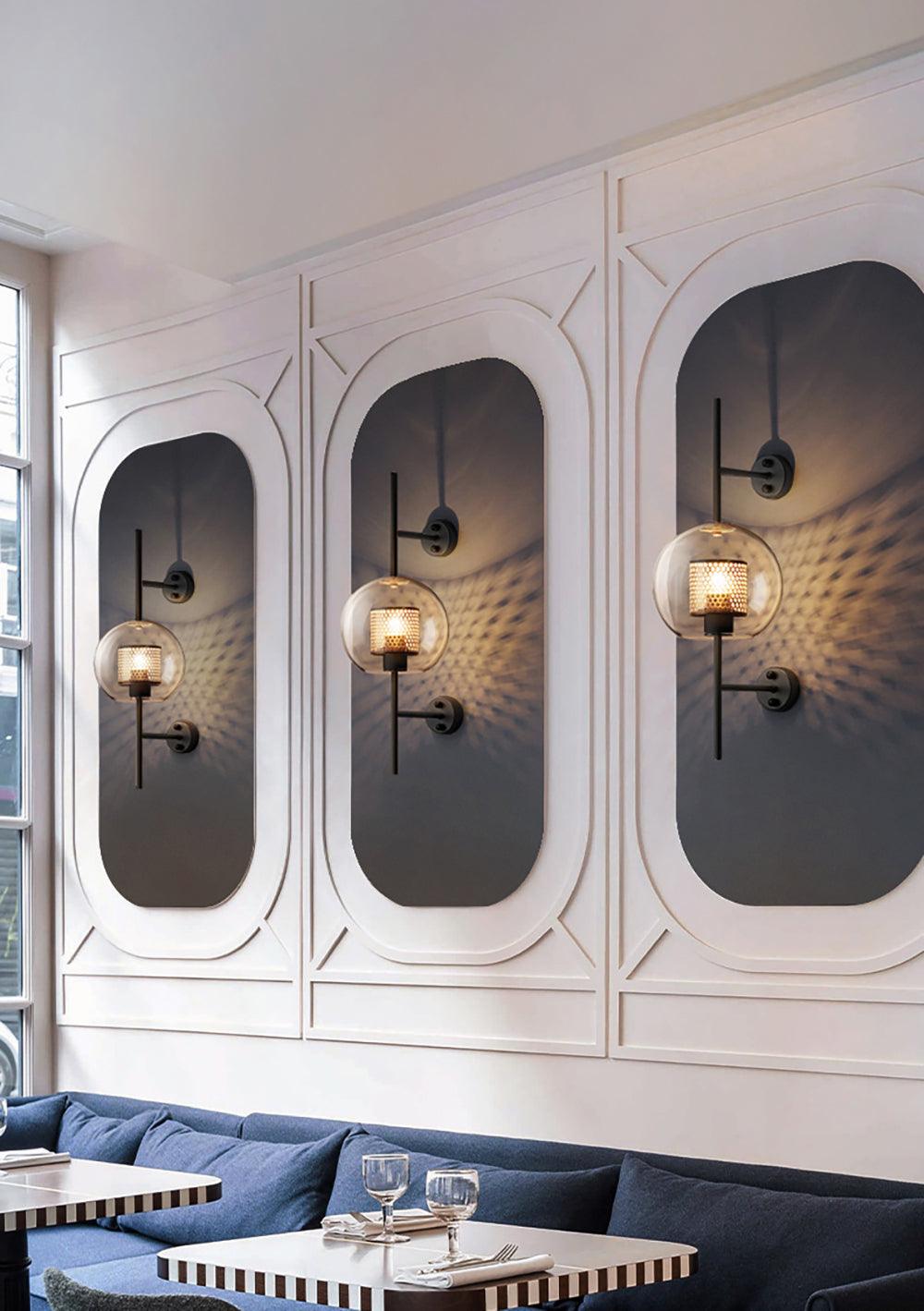 Chiswick Glass Wall Light | Clear Glass & Metal | Set of 2