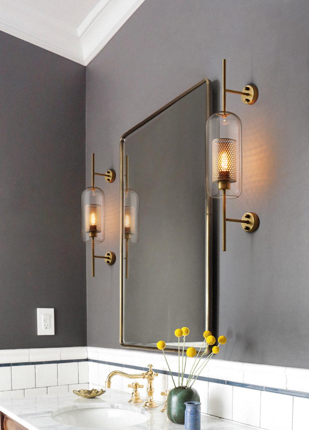 Chiswick Glass Wall Light | Clear Glass & Metal | Set of 2