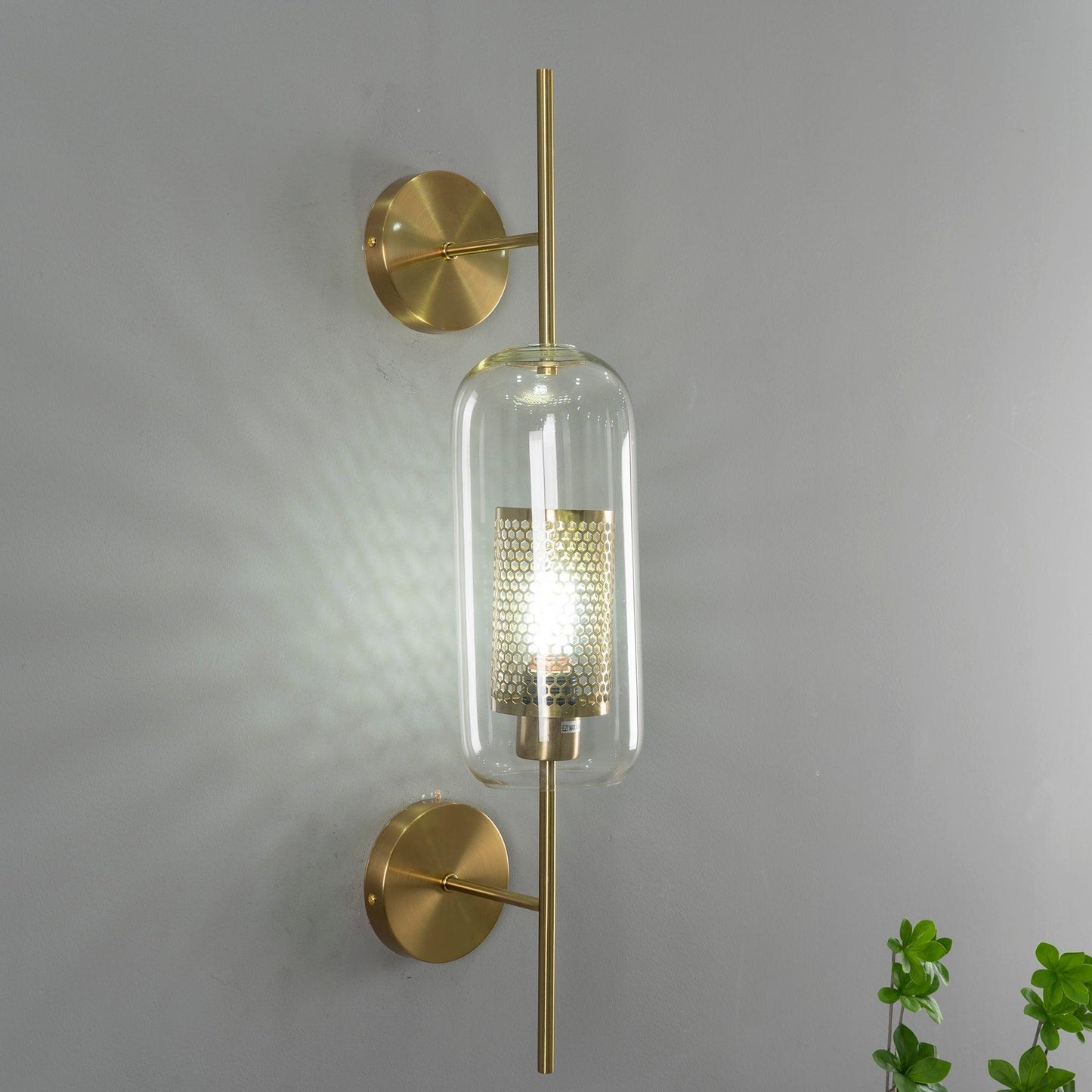 Chiswick Glass Wall Light | Clear Glass & Metal | Set of 2
