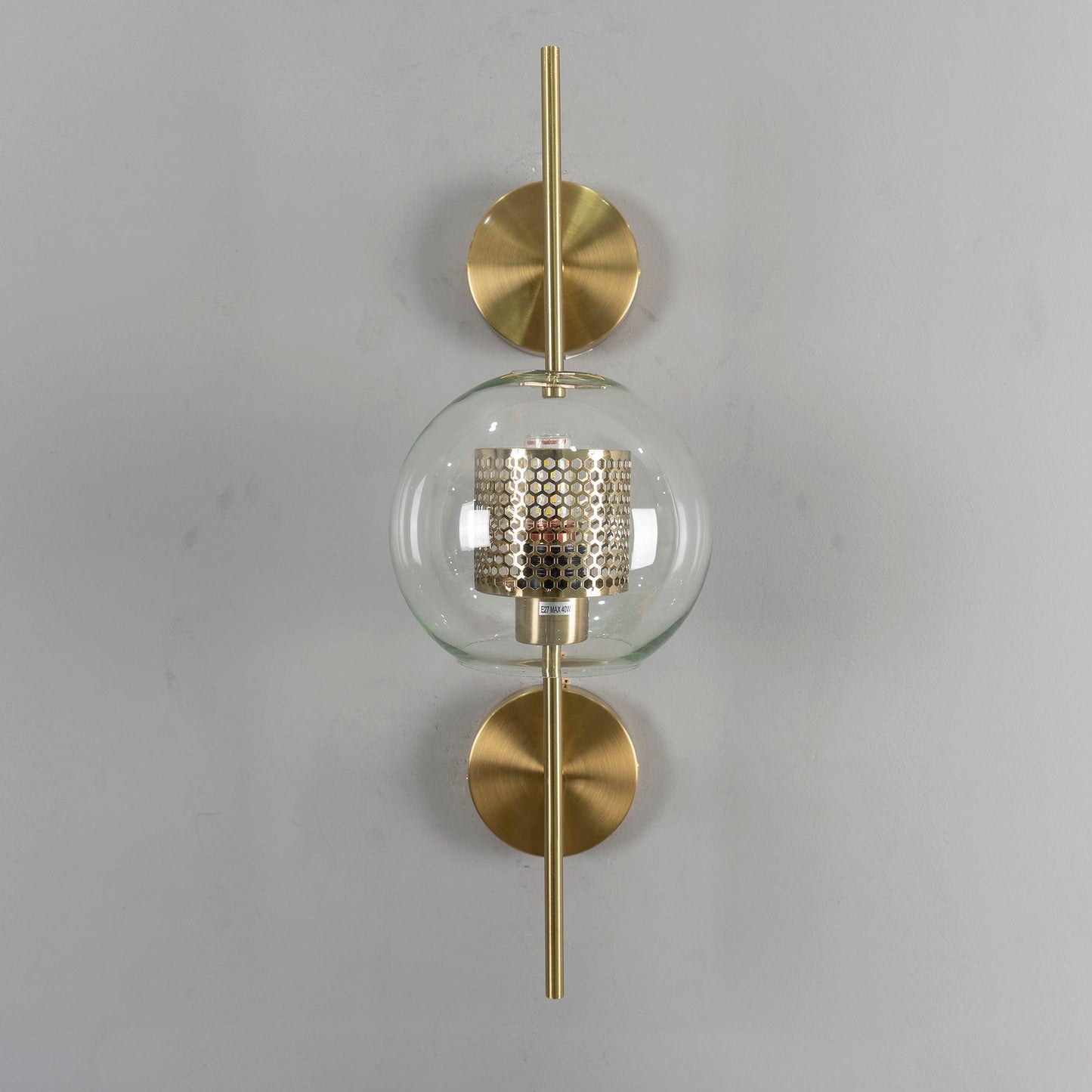 Chiswick Glass Wall Light | Clear Glass & Metal | Set of 2
