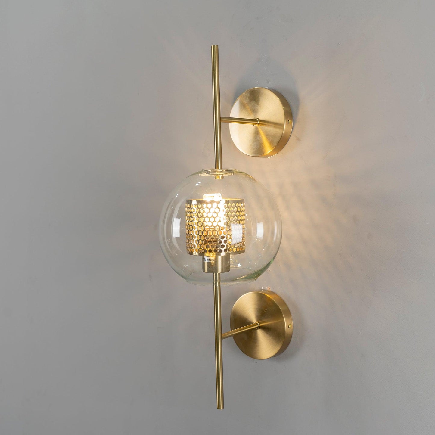 Chiswick Glass Wall Light | Clear Glass & Metal | Set of 2