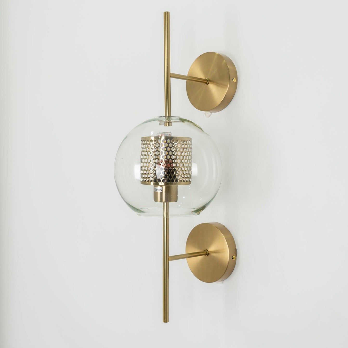 Chiswick Glass Wall Light | Clear Glass & Metal | Set of 2