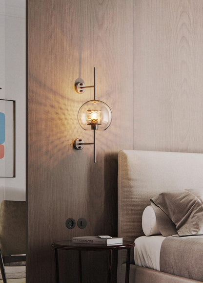 Chiswick Glass Wall Light | Clear Glass & Metal | Set of 2
