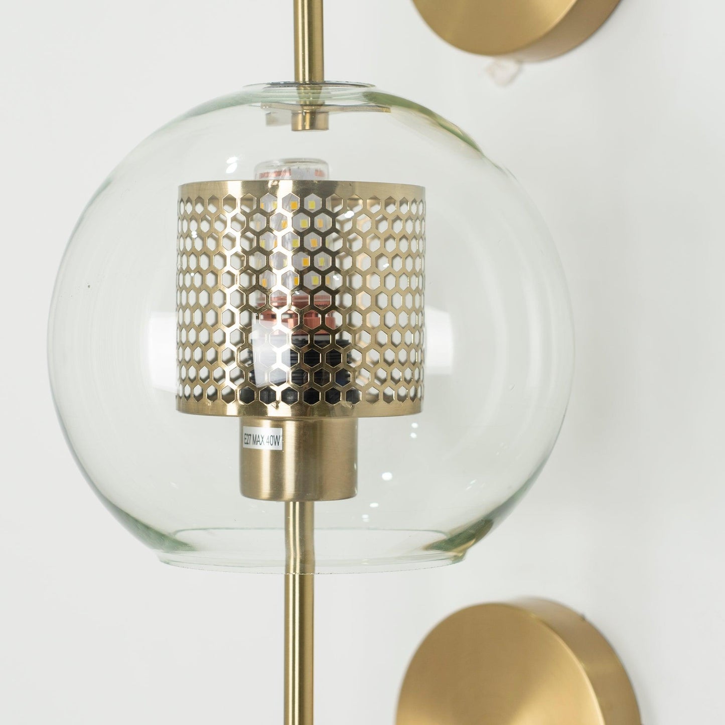 Chiswick Glass Wall Light | Clear Glass & Metal | Set of 2