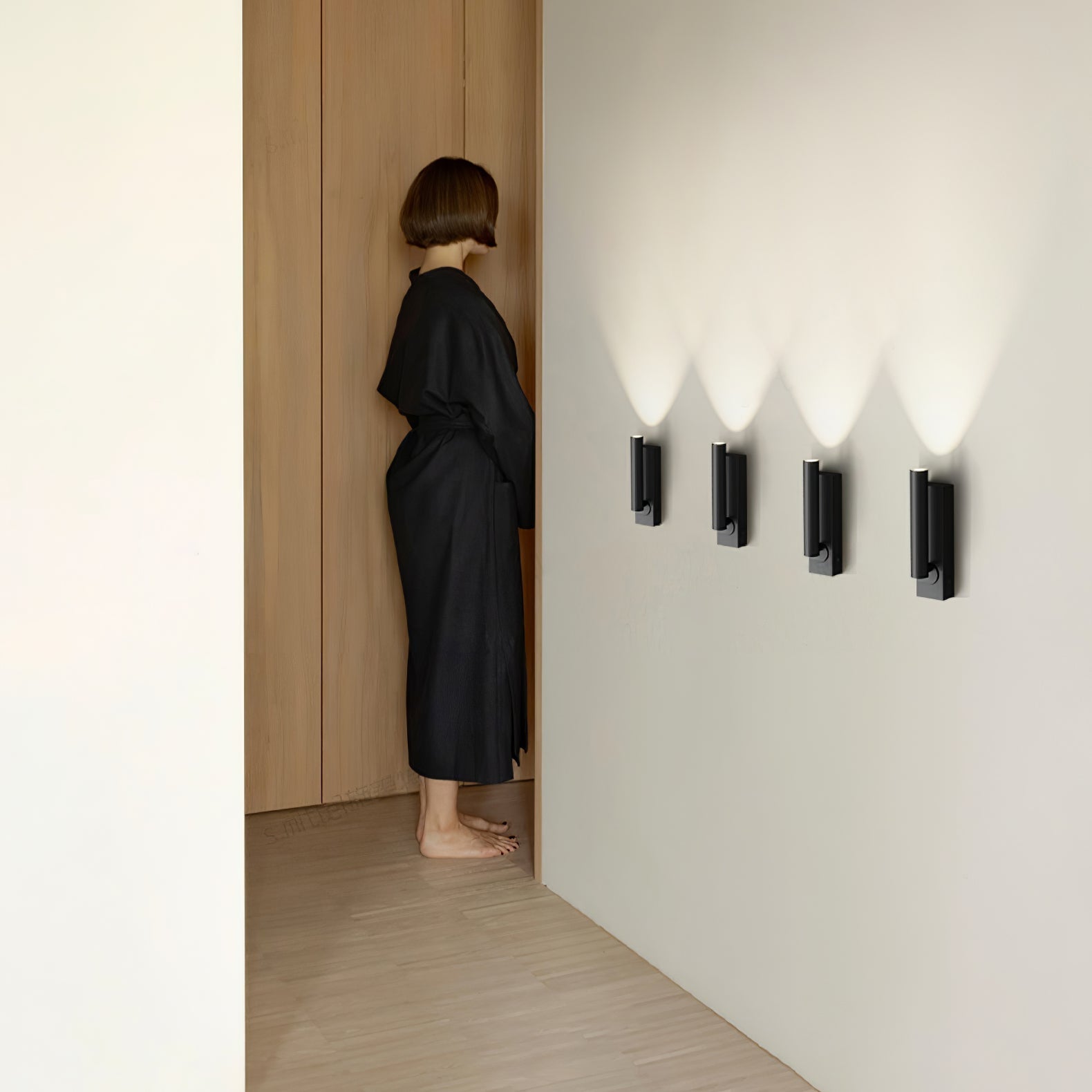 Chors Recessed Wall Lamp | Metal | White/Black | Set of 2