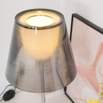 Chrome Prism Table Lamp | Metal, Acrylic, Plastic | Clear, Smoke Grey, Bronze