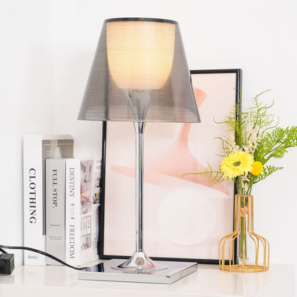 Chrome Prism Table Lamp | Metal, Acrylic, Plastic | Clear, Smoke Grey, Bronze