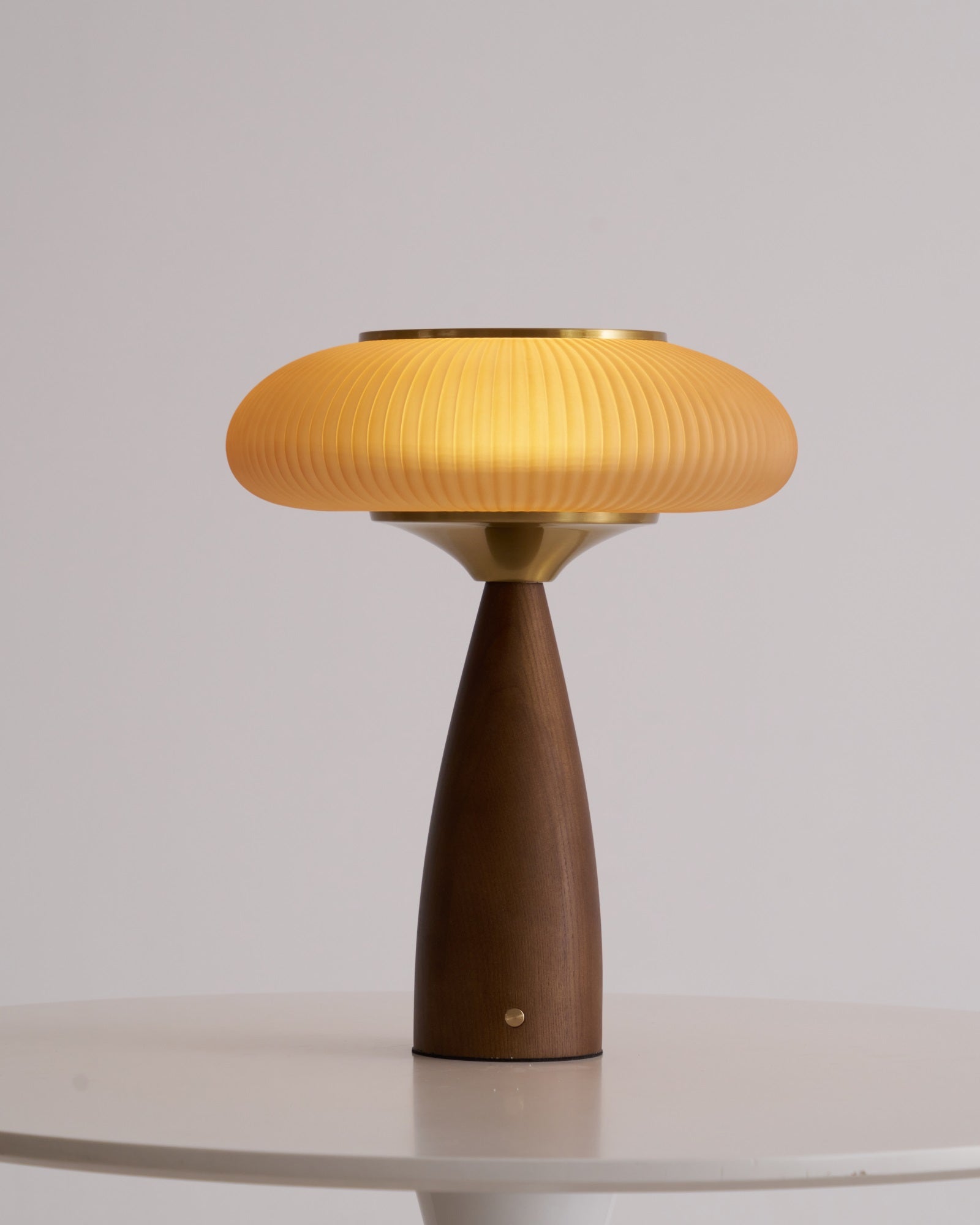 Cielo Table Lamp | Wooden & Glass | Amber Shade