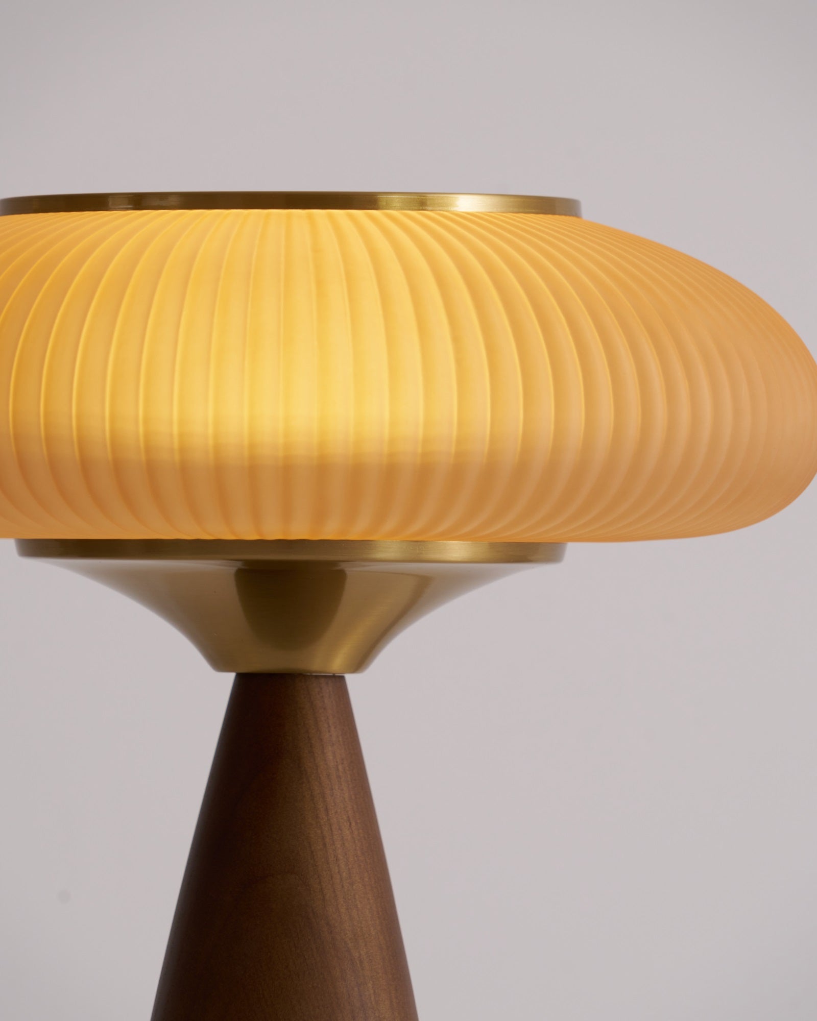 Cielo Table Lamp | Wooden & Glass | Amber Shade