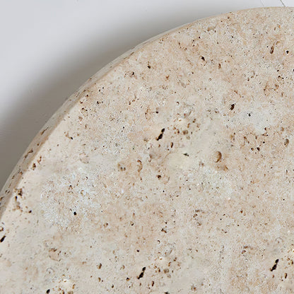 Circle Travertine Wall Lamp | Yellow Travertine Stone | Single