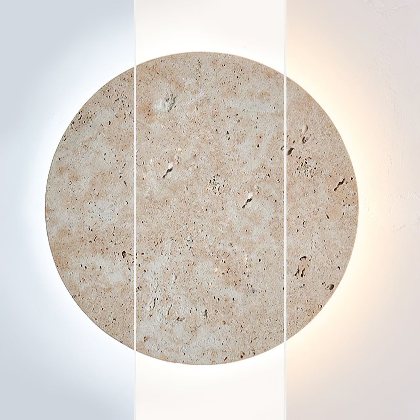 Circle Travertine Wall Lamp | Yellow Travertine Stone | Single