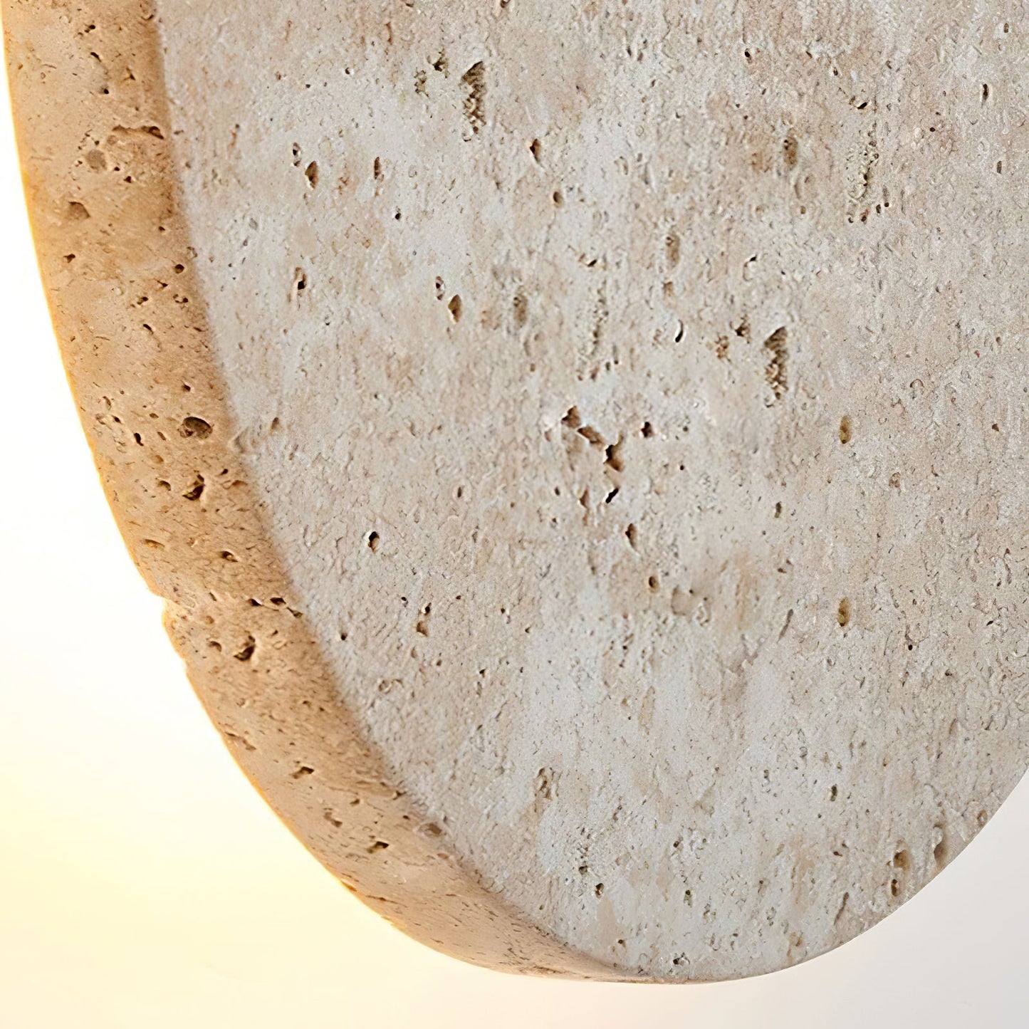 Circle Travertine Wall Lamp | Yellow Travertine Stone | Single