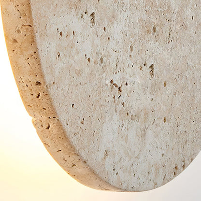 Circle Travertine Wall Lamp | Yellow Travertine Stone | Single