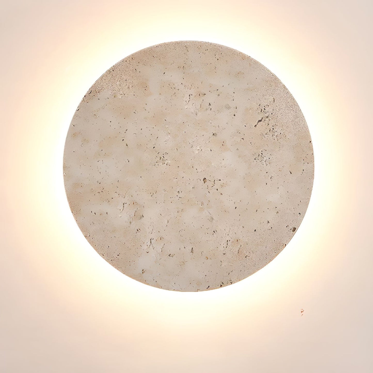Circle Travertine Wall Lamp | Yellow Travertine Stone | Single