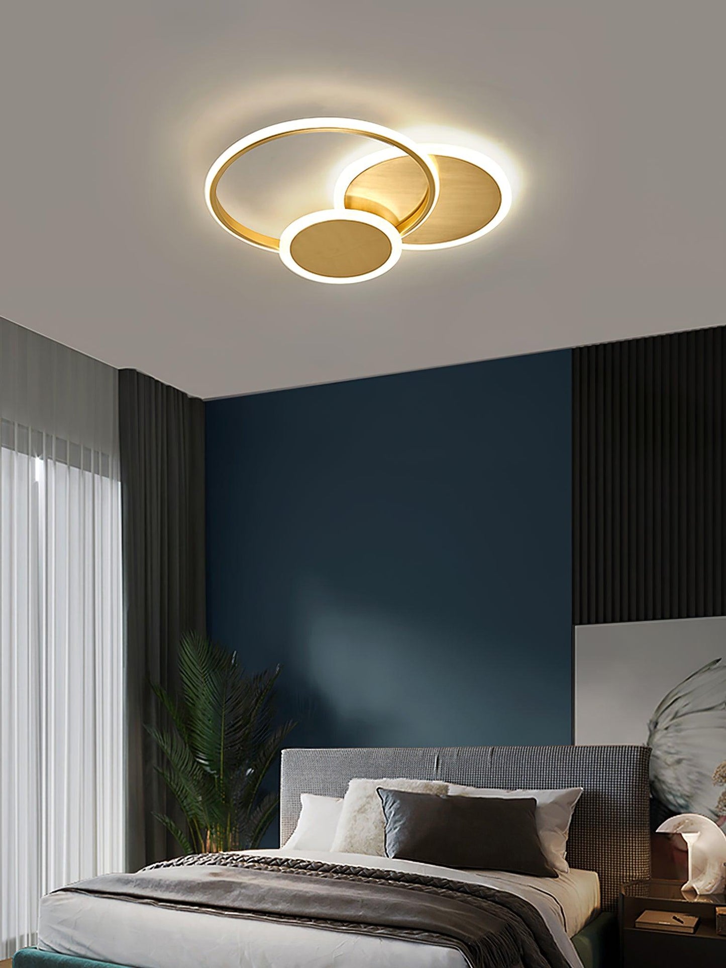 Circles LED Ceiling Light | Gold Finish | 3 Lighting Rings