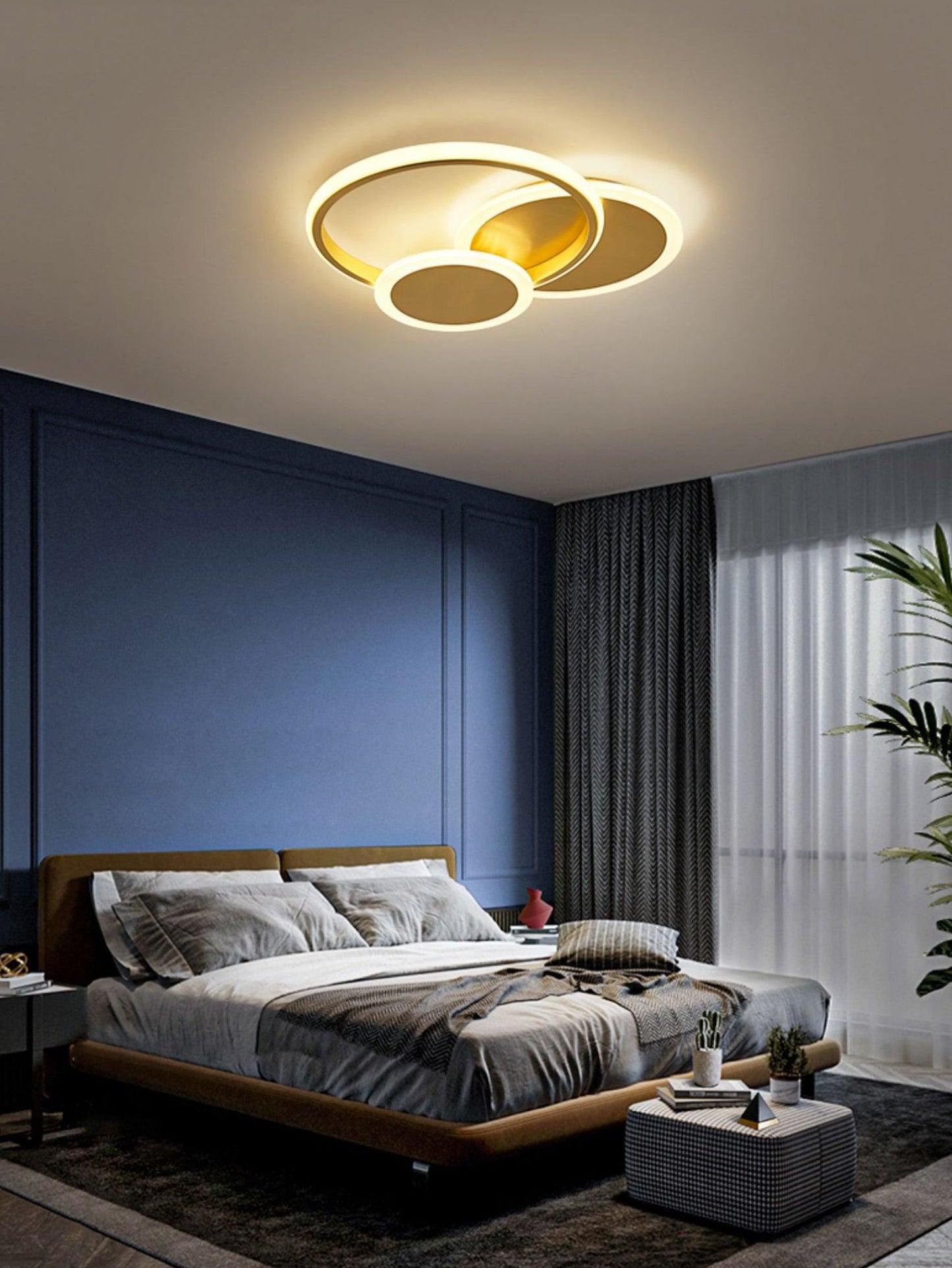 Circles LED Ceiling Light | Gold Finish | 3 Lighting Rings