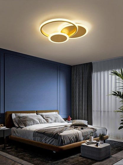 Circles LED Ceiling Light | Gold Finish | 3 Lighting Rings