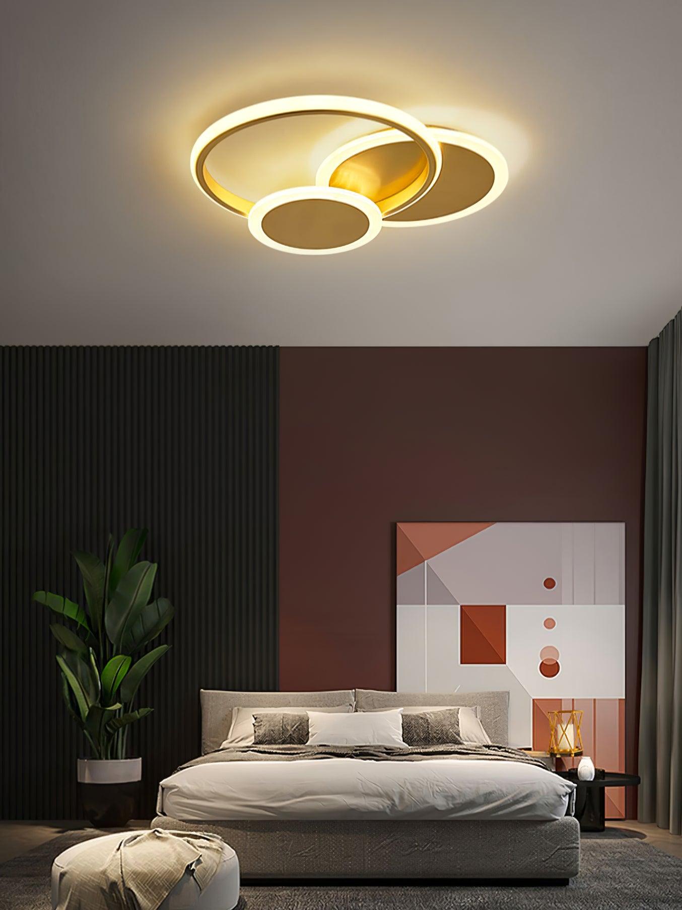Circles LED Ceiling Light | Gold Finish | 3 Lighting Rings