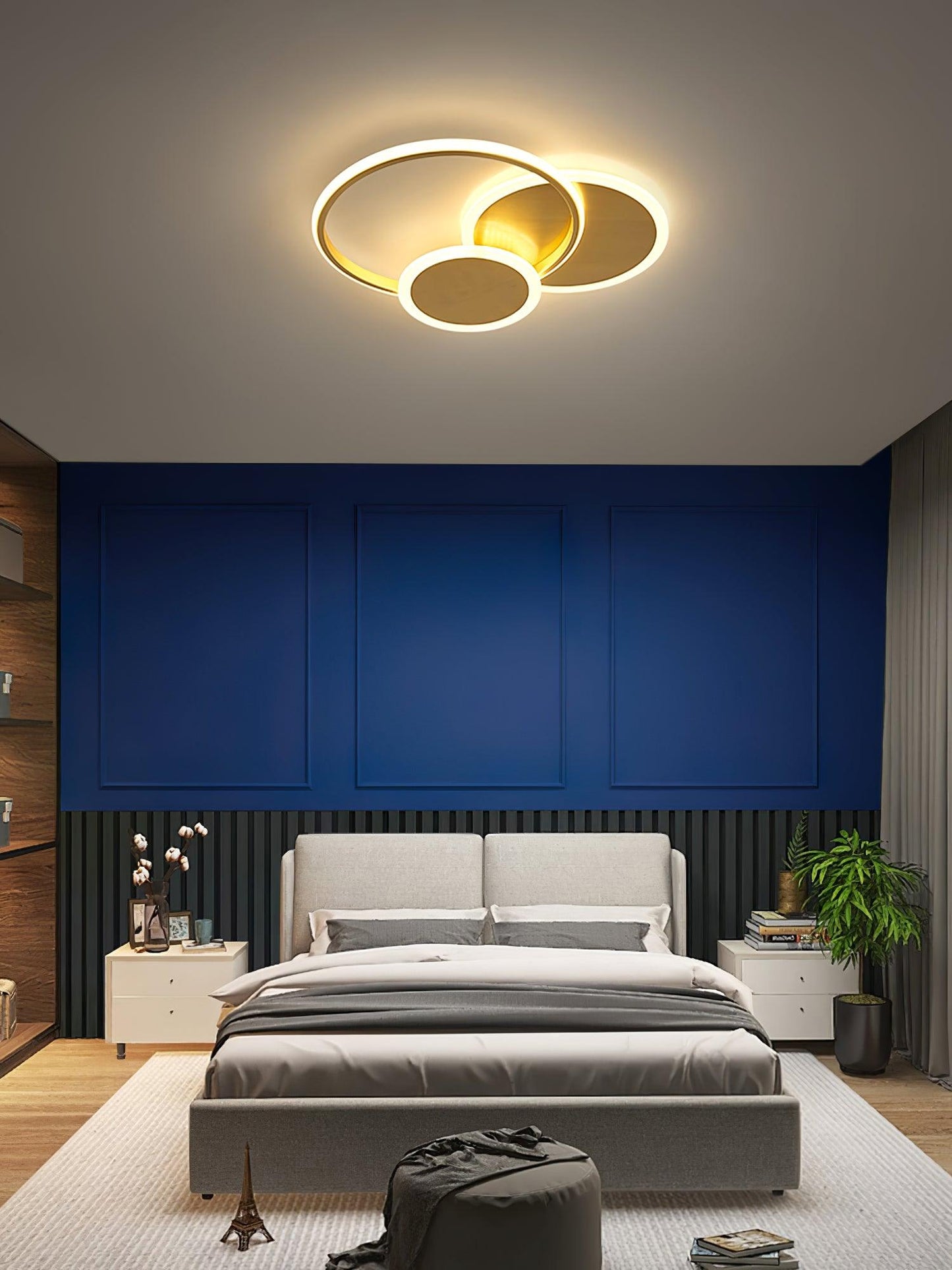 Circles LED Ceiling Light | Gold Finish | 3 Lighting Rings