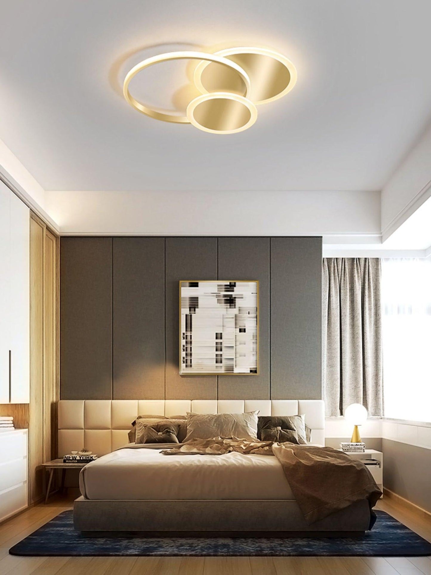 Circles LED Ceiling Light | Gold Finish | 3 Lighting Rings