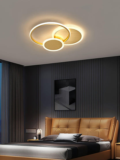 Circles LED Ceiling Light | Gold Finish | 3 Lighting Rings