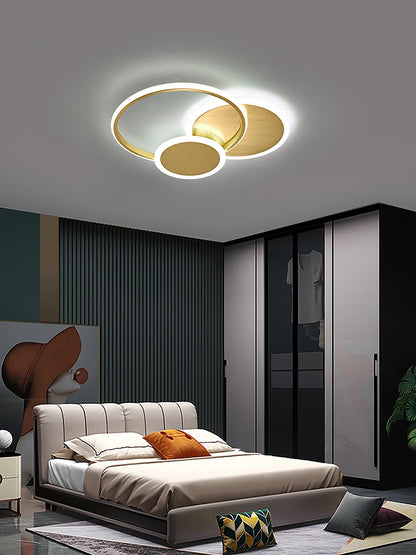 Circles LED Ceiling Light | Gold Finish | 3 Lighting Rings