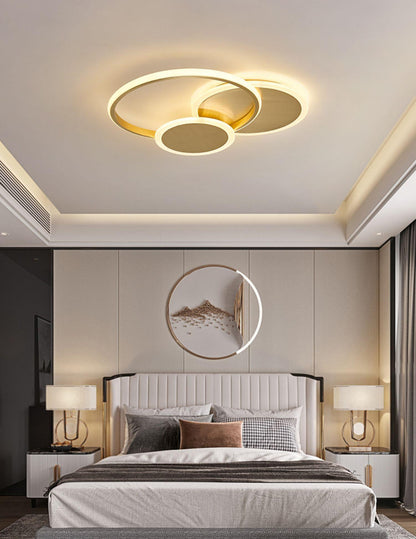 Circles LED Ceiling Light | Gold Finish | 3 Lighting Rings