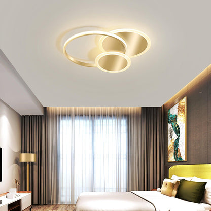 Circles LED Ceiling Light | Gold Finish | 3 Lighting Rings