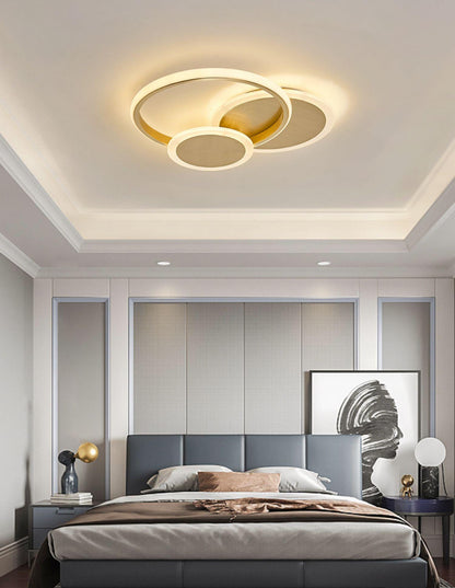 Circles LED Ceiling Light | Gold Finish | 3 Lighting Rings
