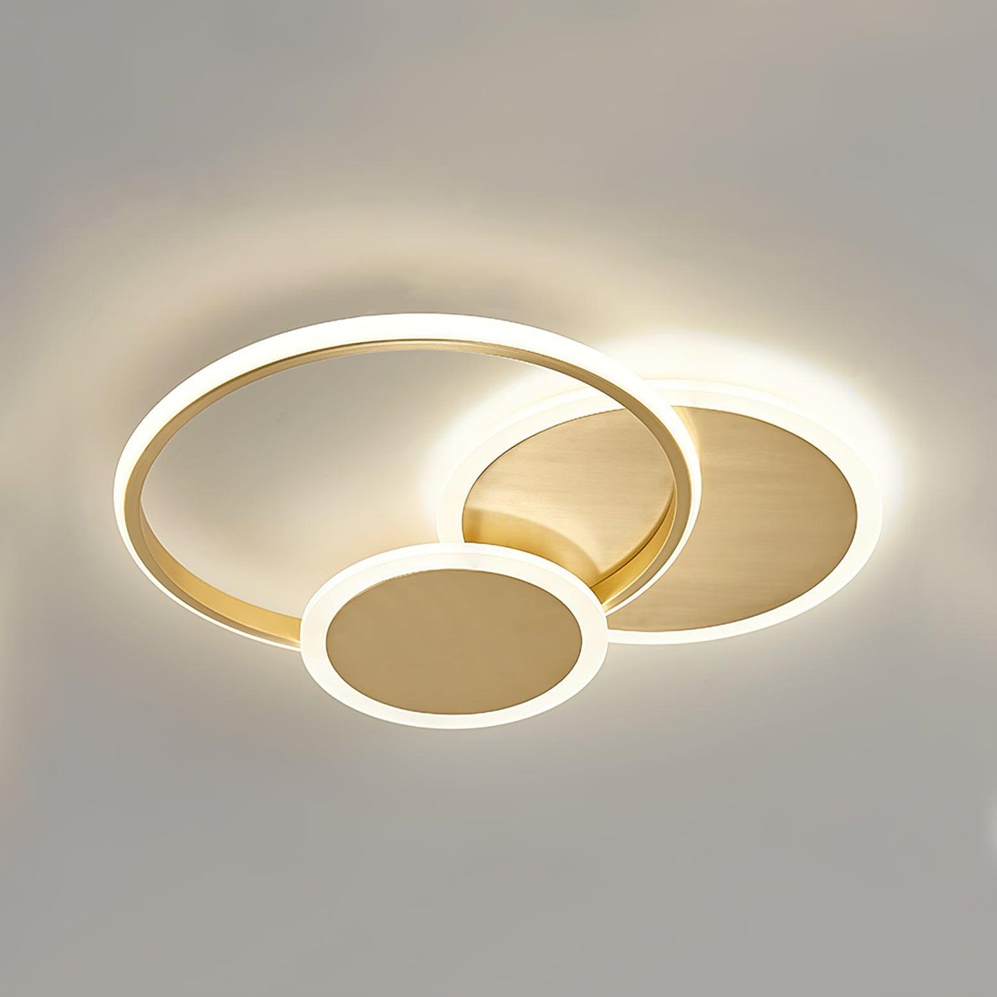 Circles LED Ceiling Light | Gold Finish | 3 Lighting Rings
