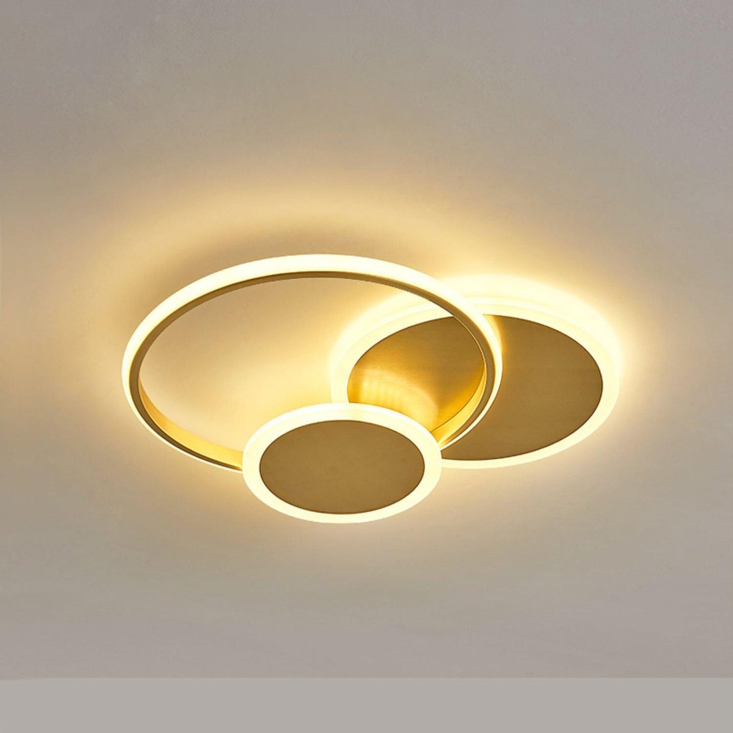Circles LED Ceiling Light | Gold Finish | 3 Lighting Rings