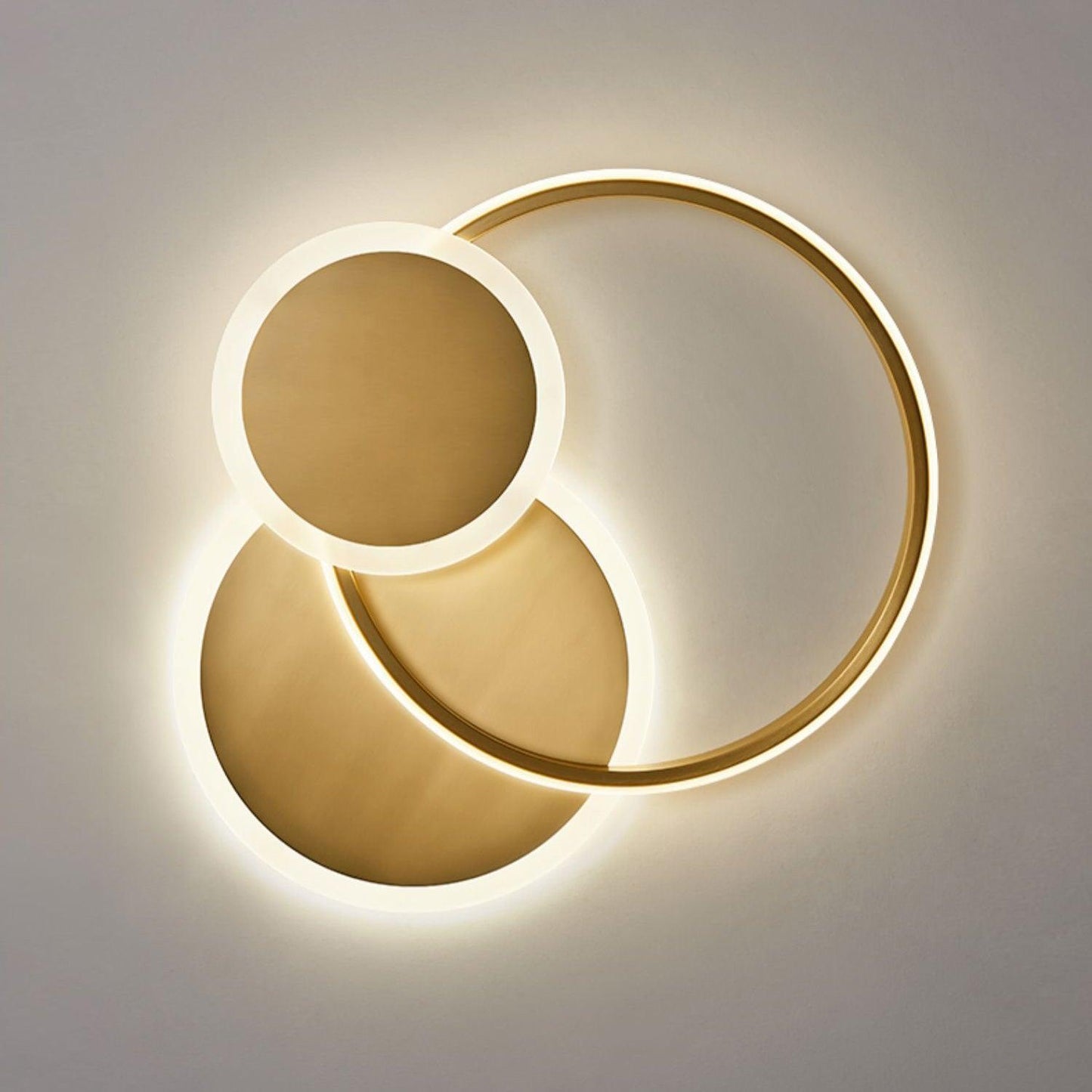 Circles LED Ceiling Light | Gold Finish | 3 Lighting Rings
