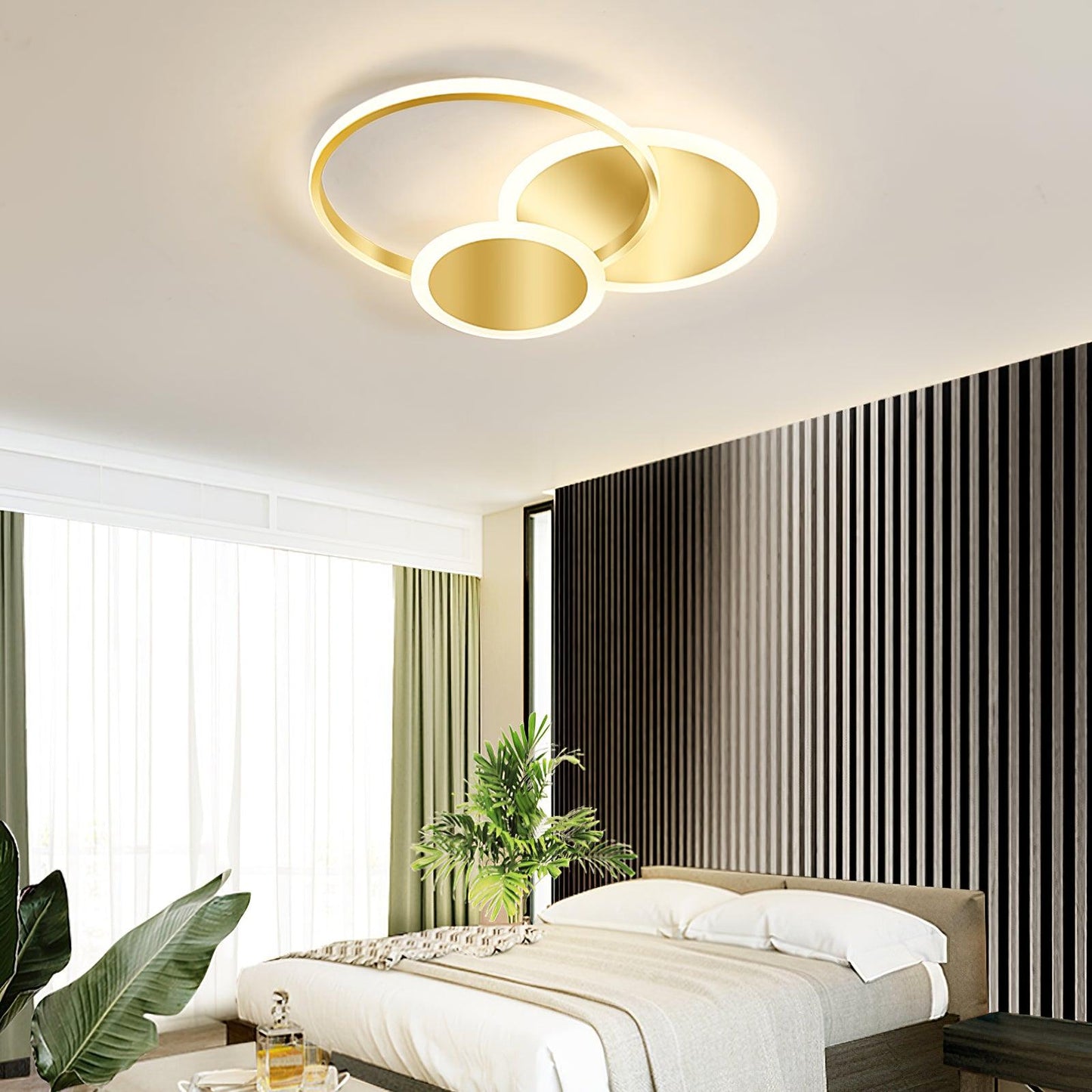 Circles LED Ceiling Light | Gold Finish | 3 Lighting Rings